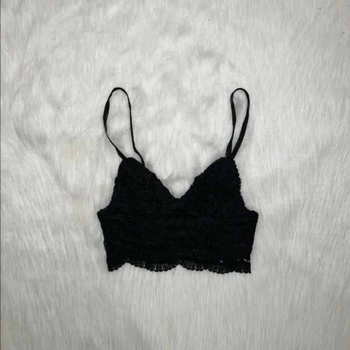 Black Lace Cropped Top XS-S