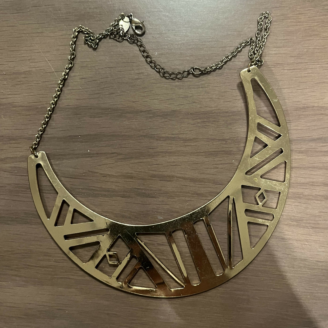 Gold Tone Cresent Necklace