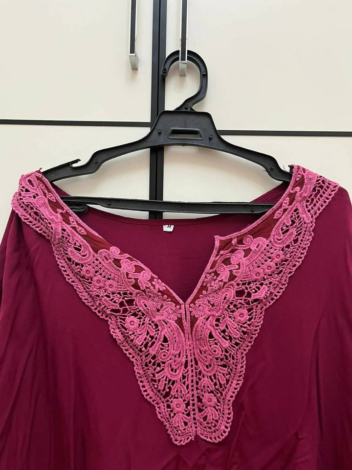 Burgundy Flowy Top Size M