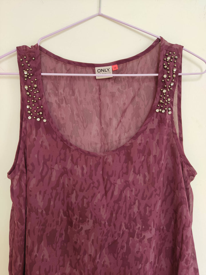 Only Animal Print Sleeveless Blouse Size 38