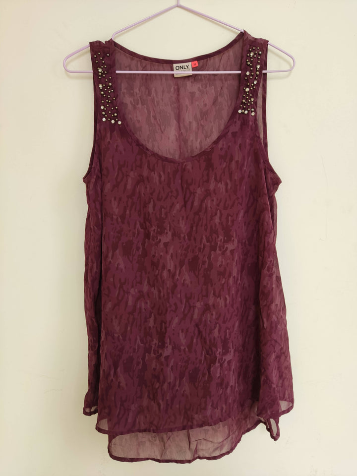 Only Animal Print Sleeveless Blouse Size 38