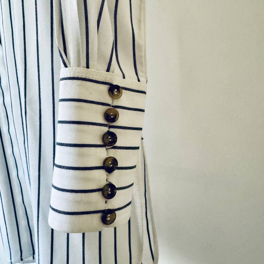 Massimo Dutti Striped High-Low Long Shirt - EUR 38