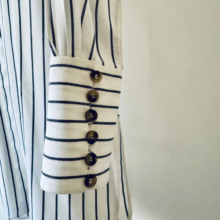 Massimo Dutti Striped High-Low Long Shirt - EUR 38
