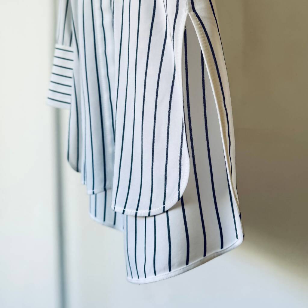 Massimo Dutti Striped High-Low Long Shirt - EUR 38