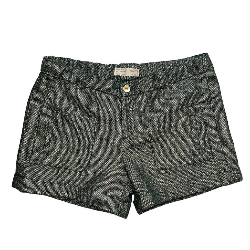 XS Zara Sparkly Olive and Gold Shorts