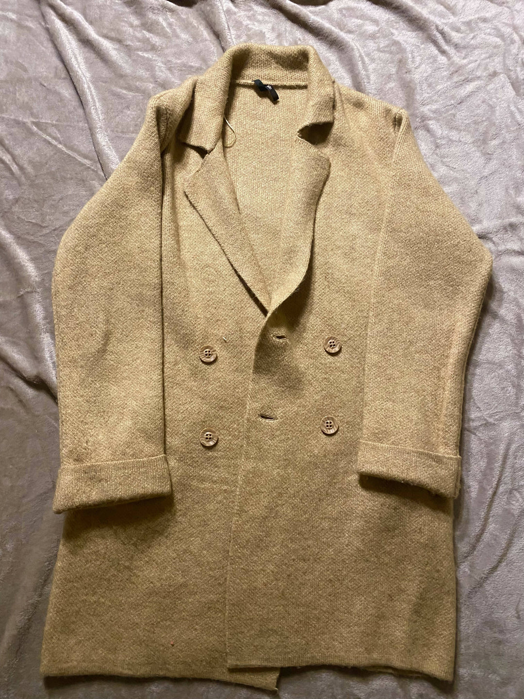 Defacto Camel Double Breasted Coatigan (L/XL)