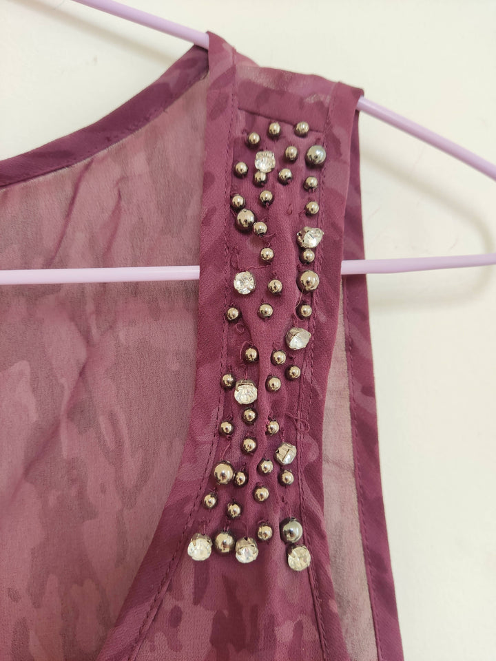 Only Animal Print Sleeveless Blouse Size 38