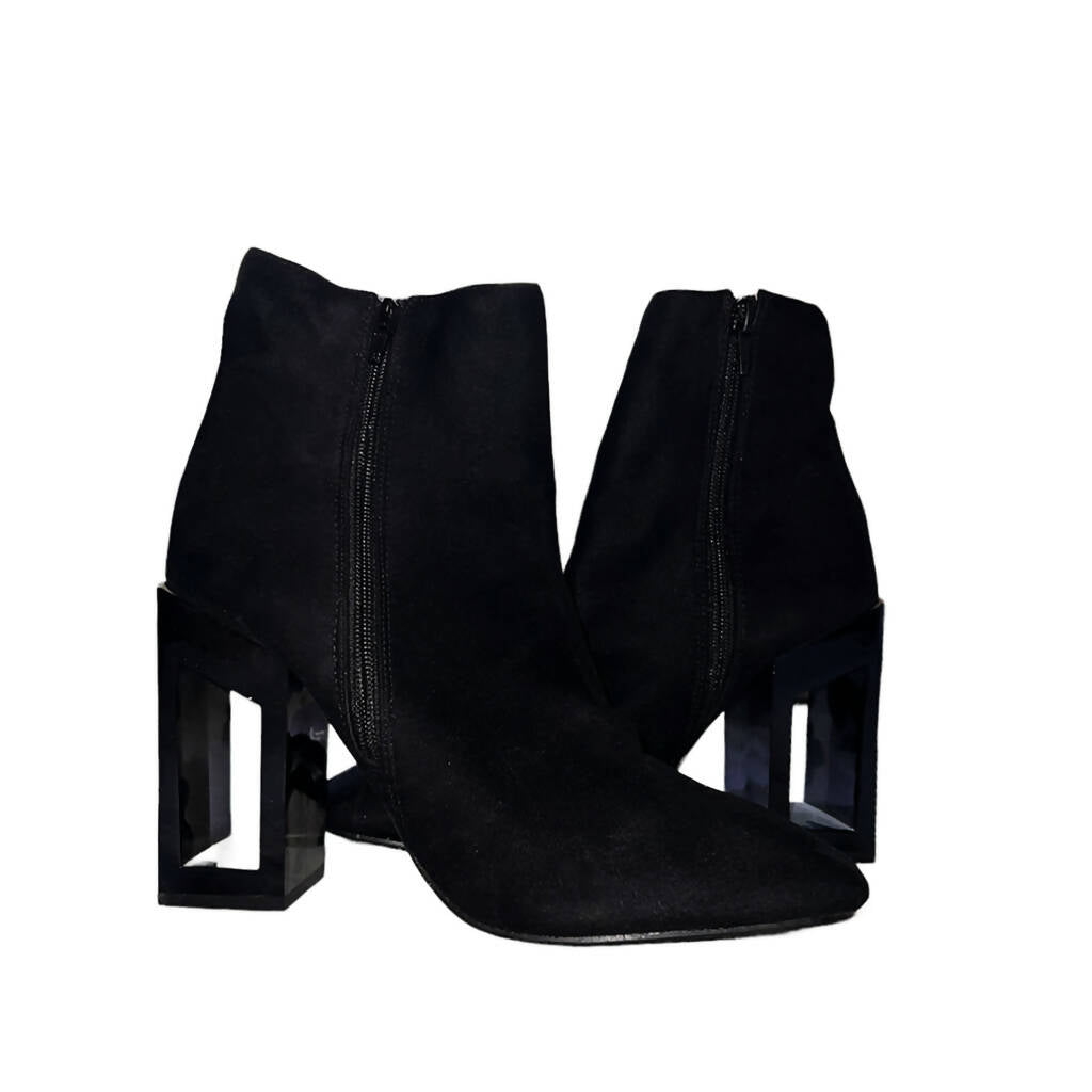 Lost Ink Heeled Ankle Boots Size: 40