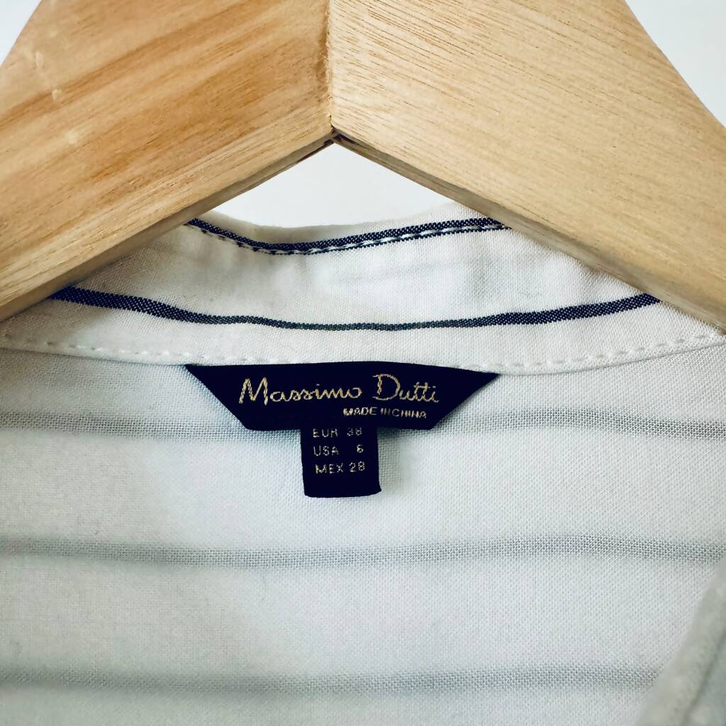 Massimo Dutti Striped High-Low Long Shirt - EUR 38