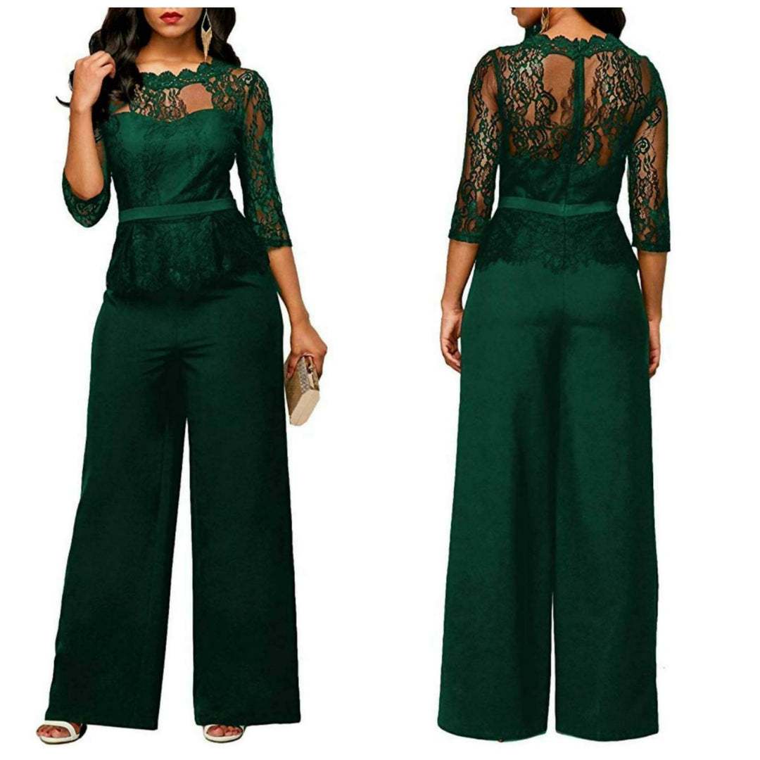 NEW Green Laced Jumpsuit Size 40 - M