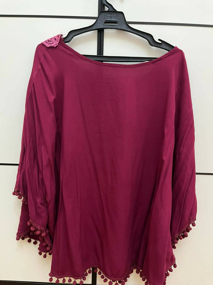 Burgundy Flowy Top Size M