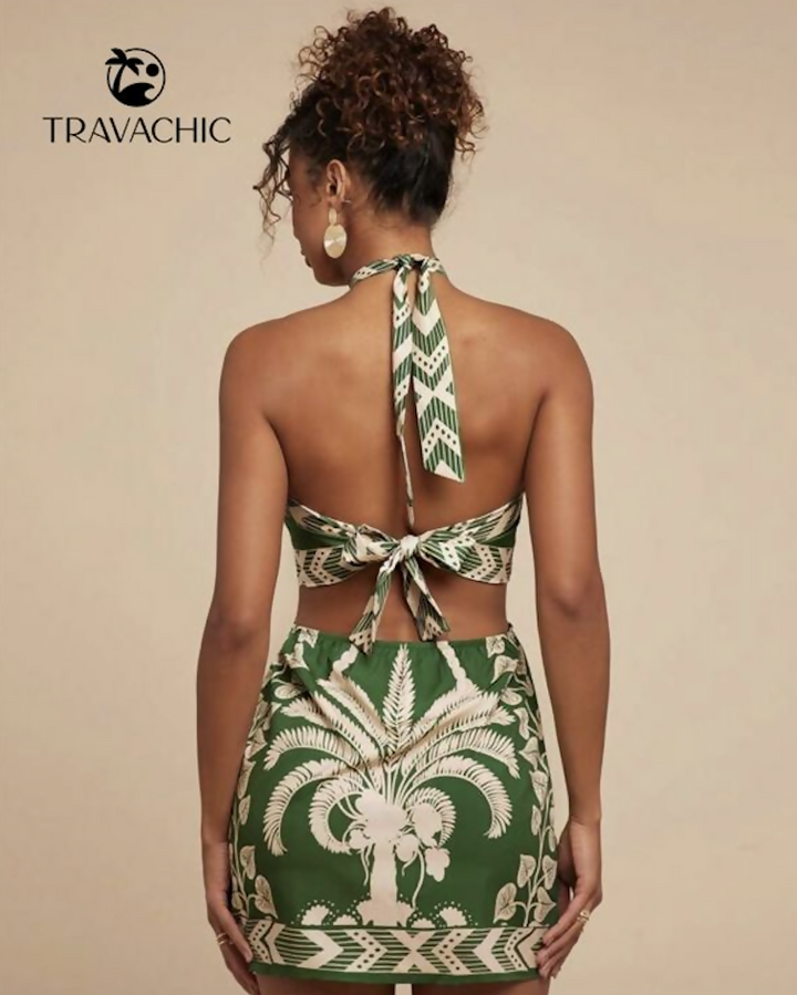 Shein Green Tie-Back Summer Dress