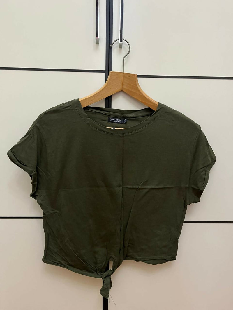 Bershka Olive Green T-Shirt Size M