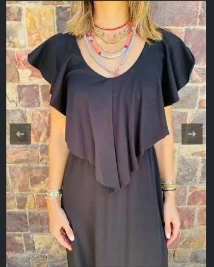 Frillu Max Black Dress