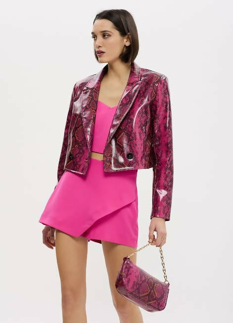 Calliope cropped leopard blazer