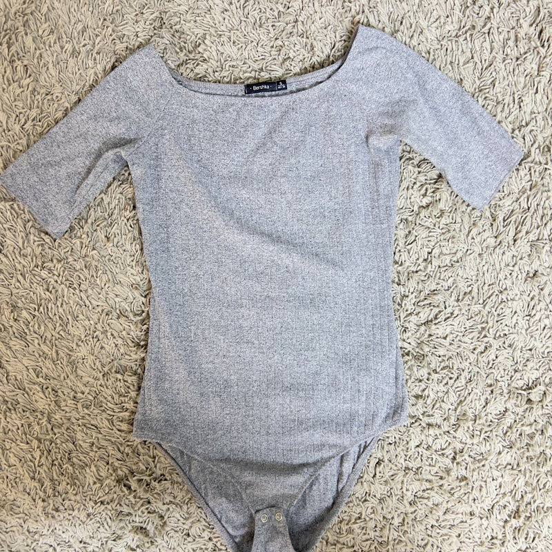 Bershka Grey Bodysuit Size: S