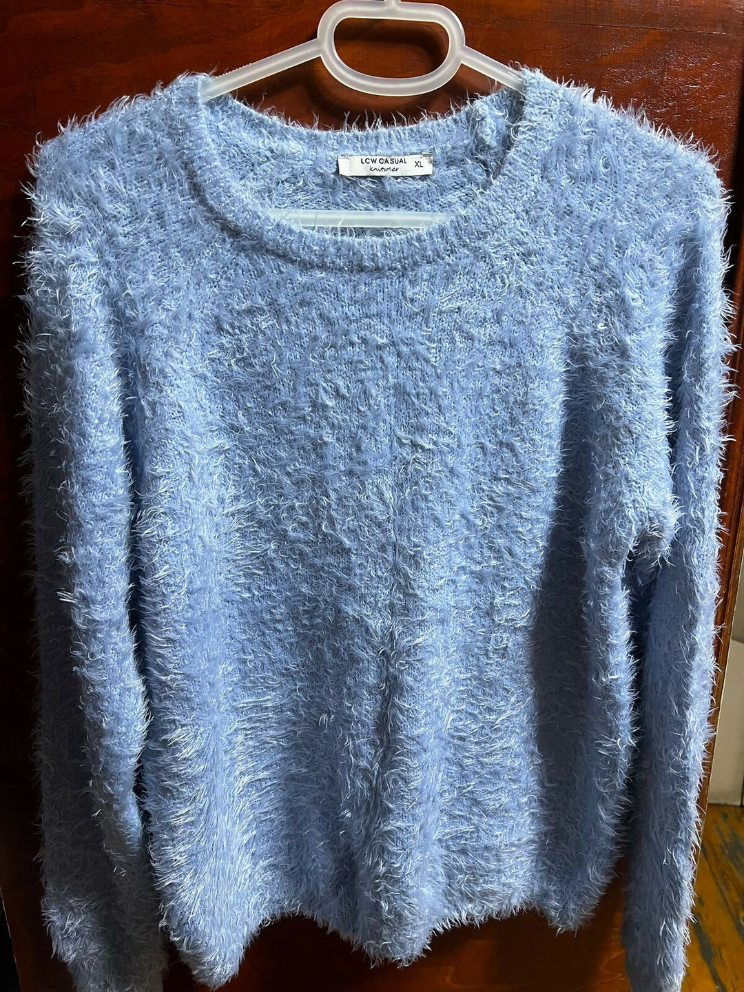 LCW Furry Blue Winter Pullover
