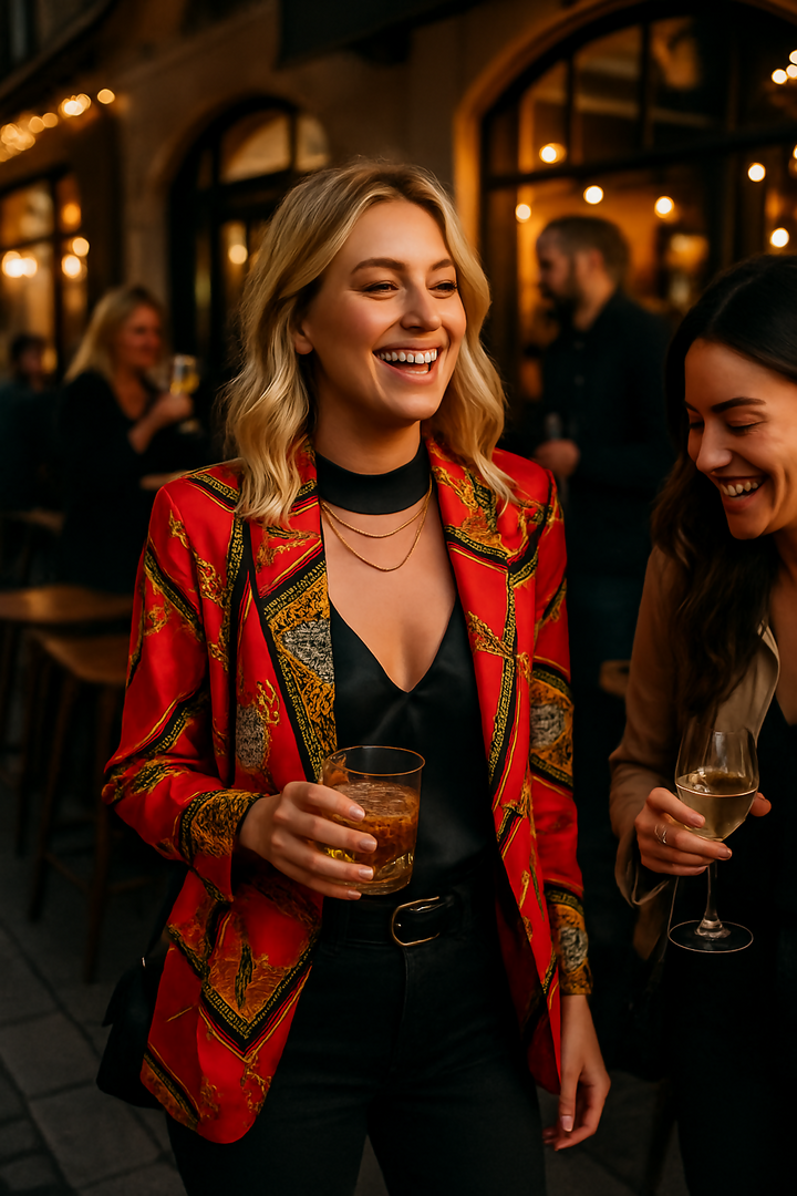 Vero Moda Red and Gold blazer