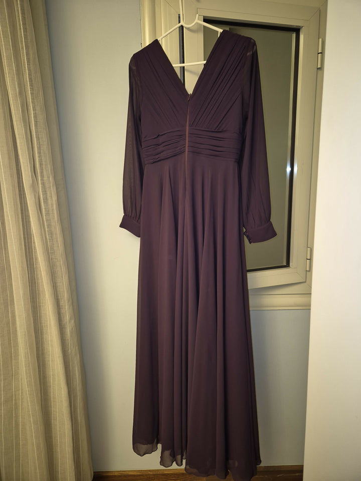 Mauve Chiffon Dress_Back