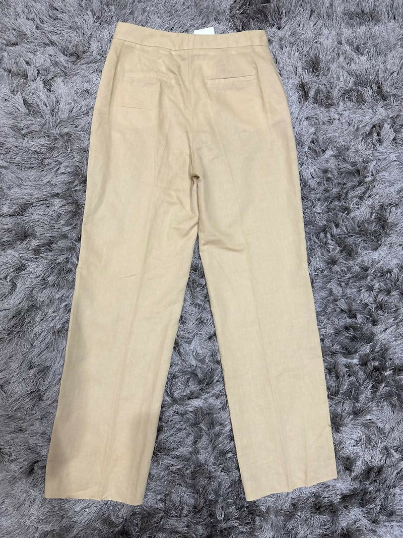 Zara New Linen Beige Pants Size: M