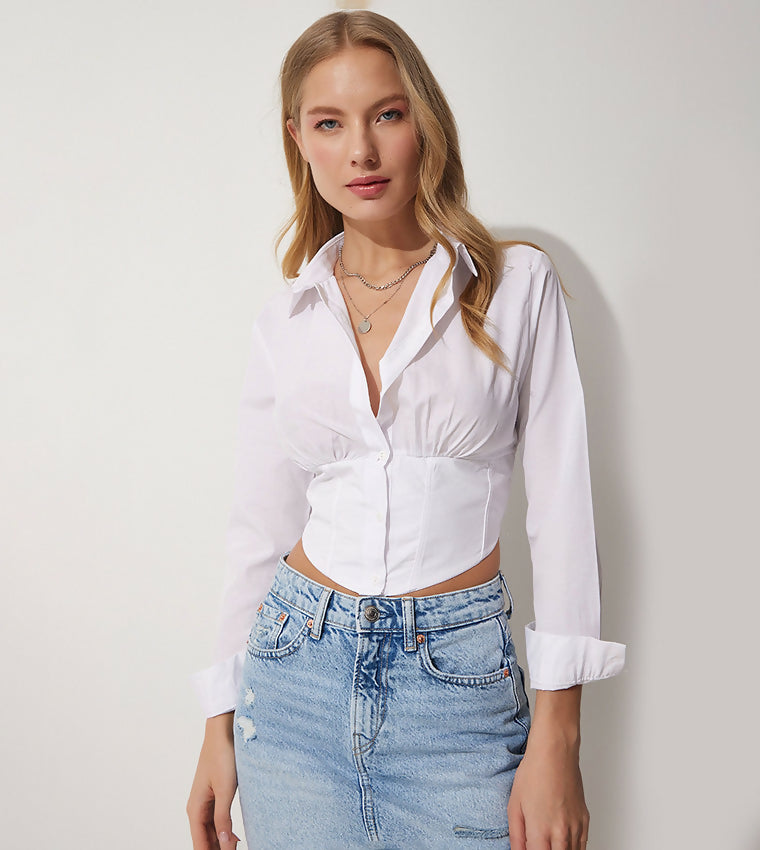 BERSHKA Corset Shirt Size: XS/S