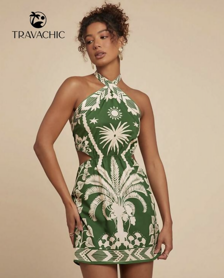 Shein Green Tie-Back Summer Dress