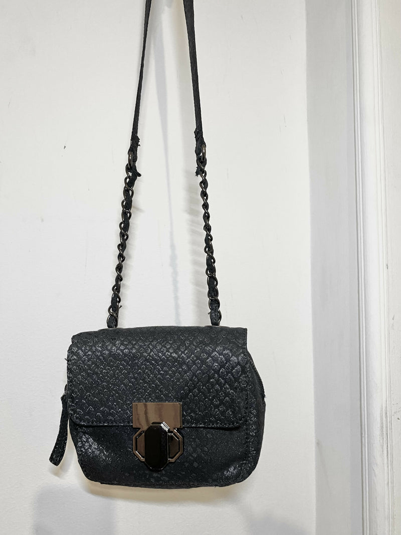 Black Shimmery Shoulder Bag