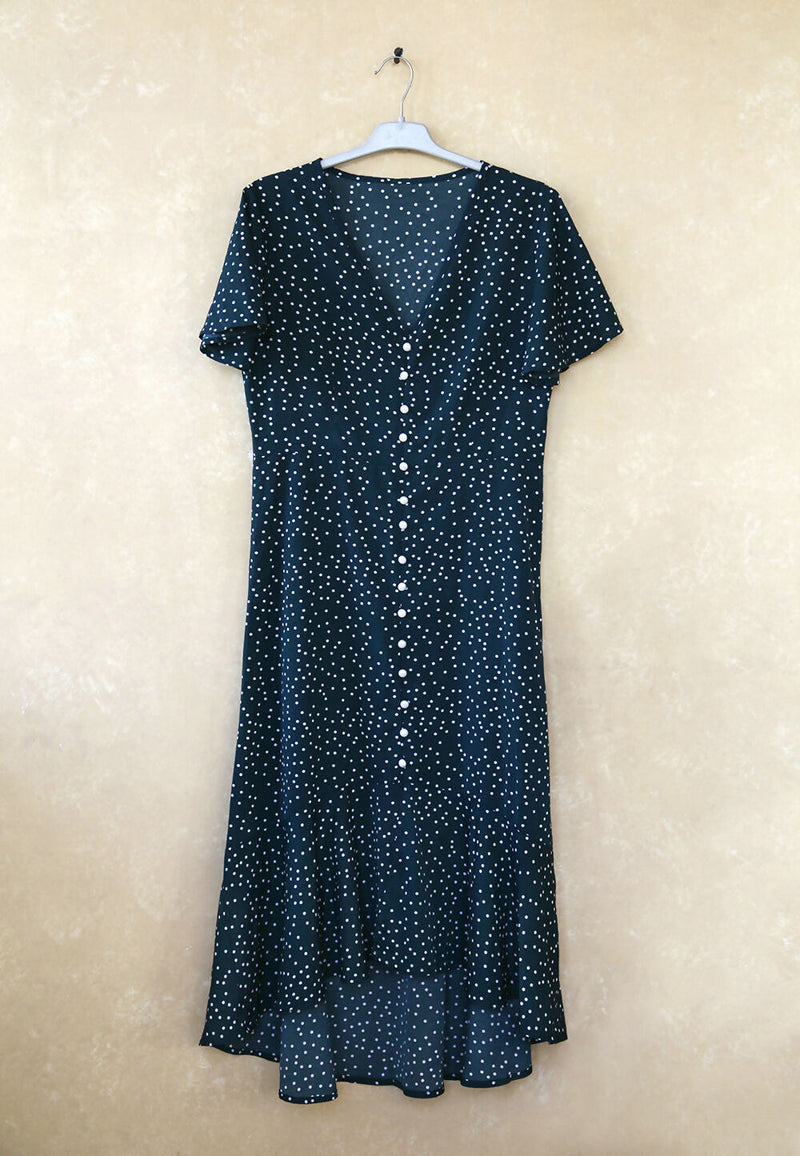 Polka Dots Green Dress S-M