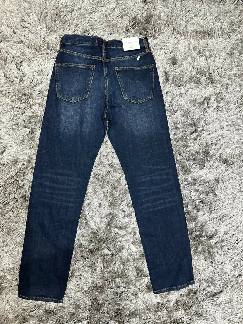 Zara New Straight Fit Dark Blue Jeans Size: 38