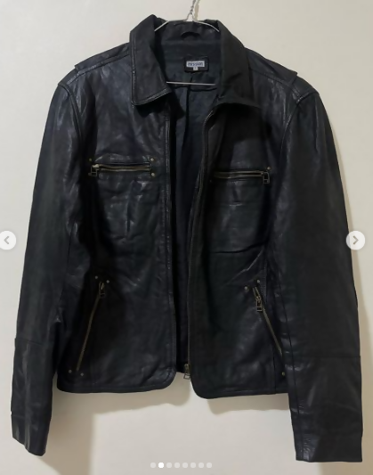 Genuine Black Leather Jacket Size: S/M