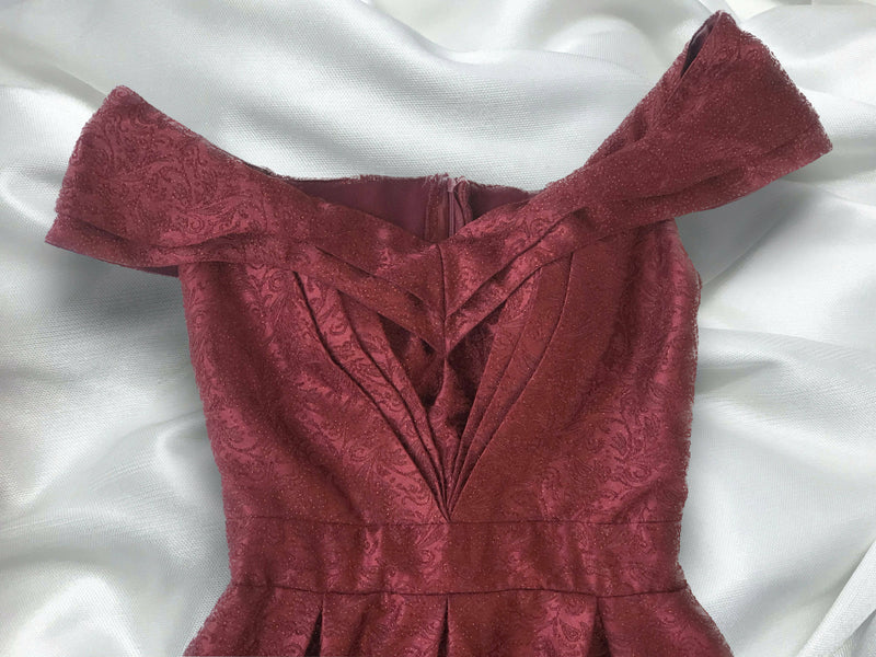 Burgundy-Red Prom Gown Size S