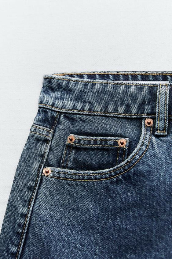 ZARA Mid-rise denim Bermuda shorts Size: M NEW WITH TAG