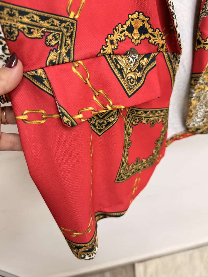 Vero Moda Red and Gold blazer