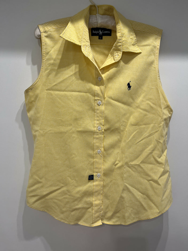 Ralph Lauren Sleeveless Yellow Shirt Size: L