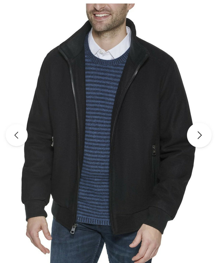 Calvin Klein Men's Wool Jacket Black Heather XXL