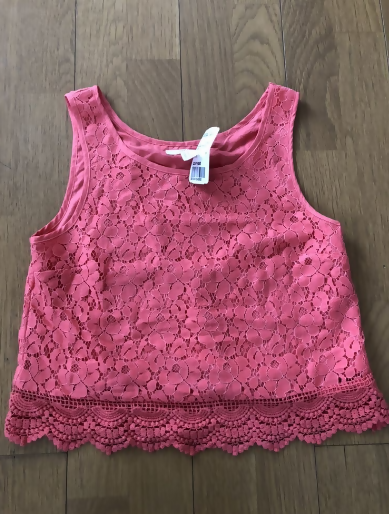 Forever 21 Pink/Peachy Lace Top Size: S