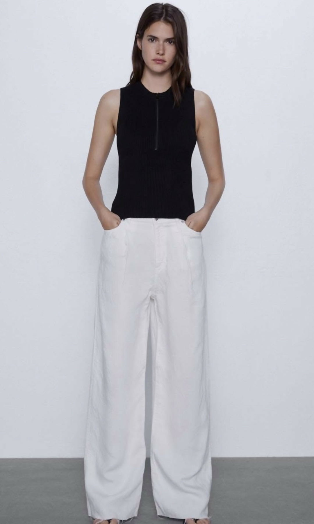 Zara Ribbed Knit Top:M