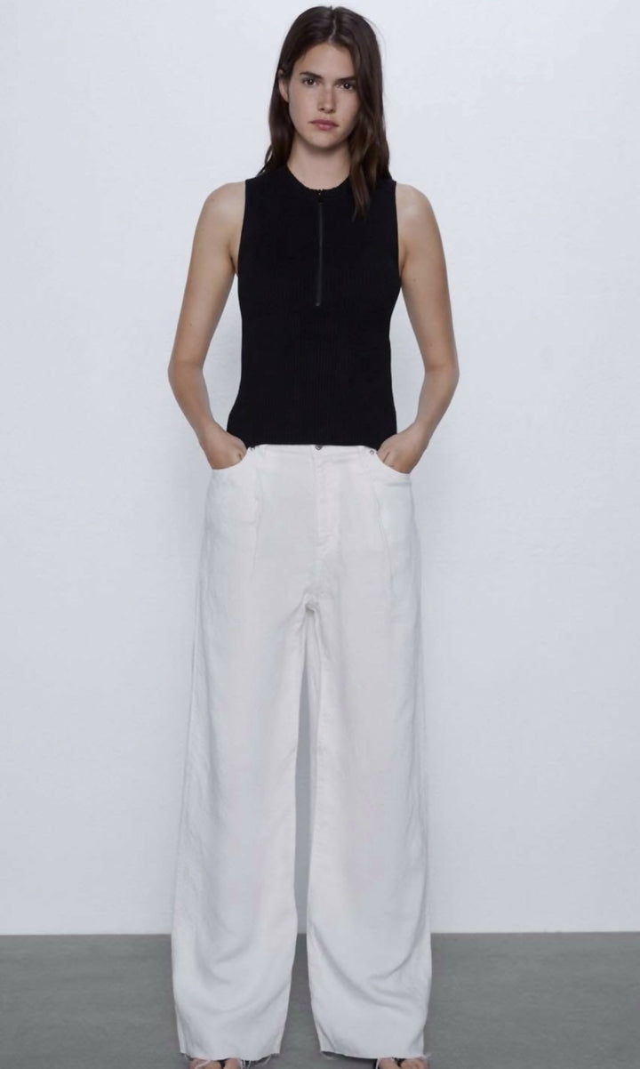 Zara Ribbed Knit Top:M