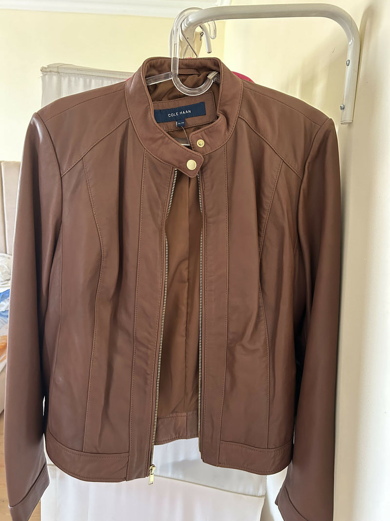 NEW Cole Haan Leather Jacket Size: XL