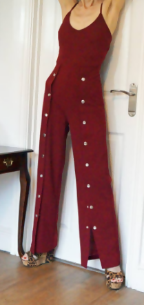 Red ‘70’s’ Jumpsuit Size: UK 16 NEW