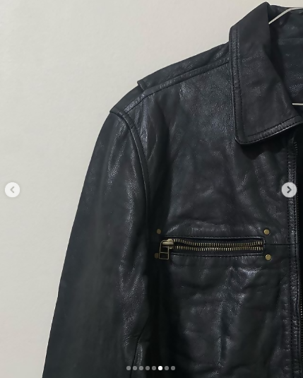 Genuine Black Leather Jacket Size: S/M