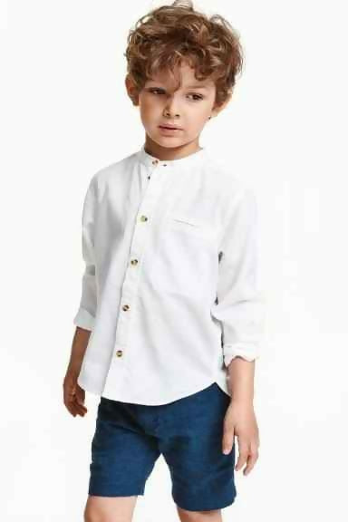 H&M Boys White Linen Shirt 10-11 YRS