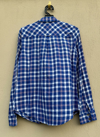 H&M Blue Plaid Shirt Size 34 2