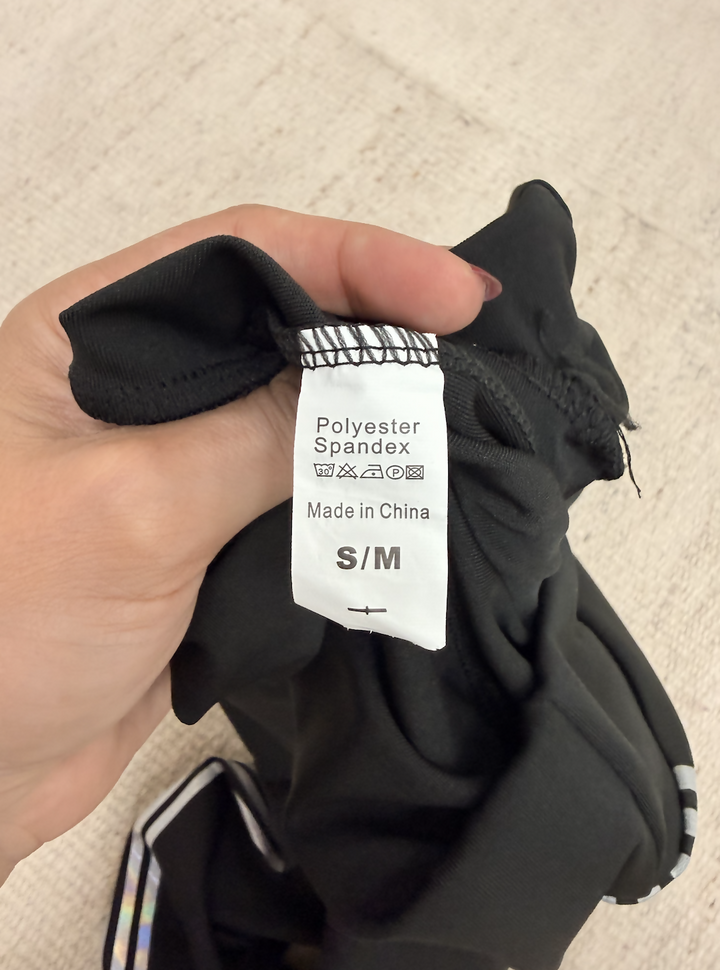 Reflective Sports Leggings Black & Grey - Polyester Spandex