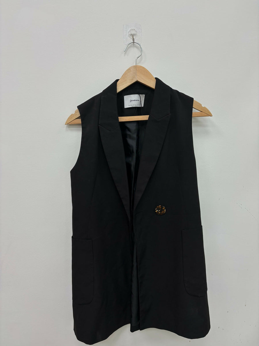 Stradivarius Sleeveless Long Blazer Size M