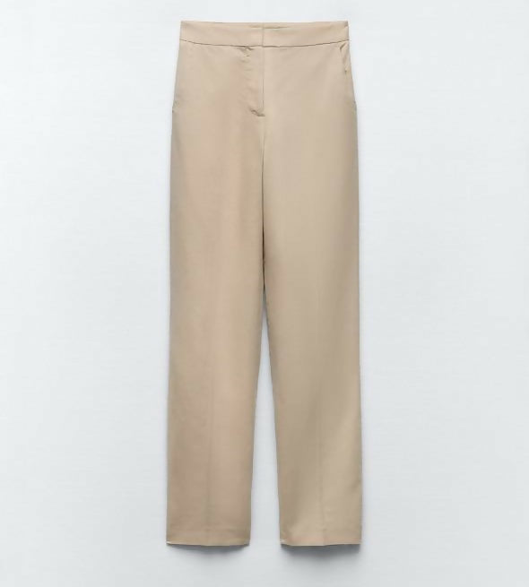 Zara New Linen Beige Pants Size: M