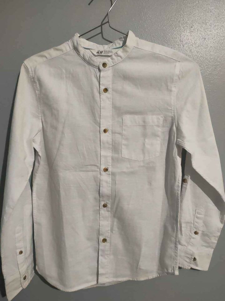 H&M Boys White Linen Shirt 10-11 YRS