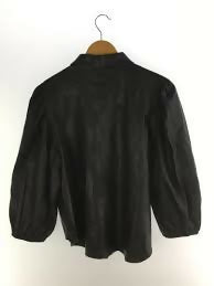 Zara Black Leather Blouse with Puffy Sleeves