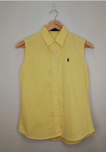 Ralph Lauren Sleeveless Yellow Shirt Size: L