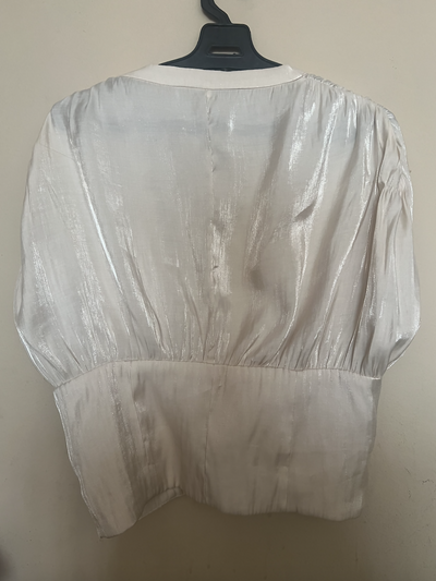 Calliope Shiny Off-White Top Size L